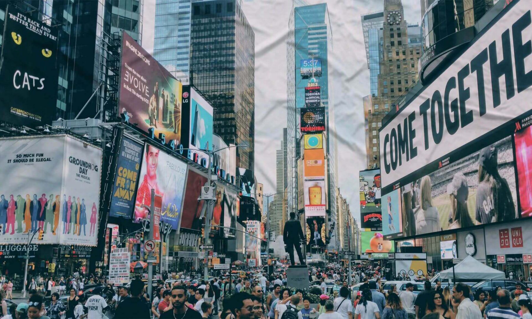 crowd and advertising