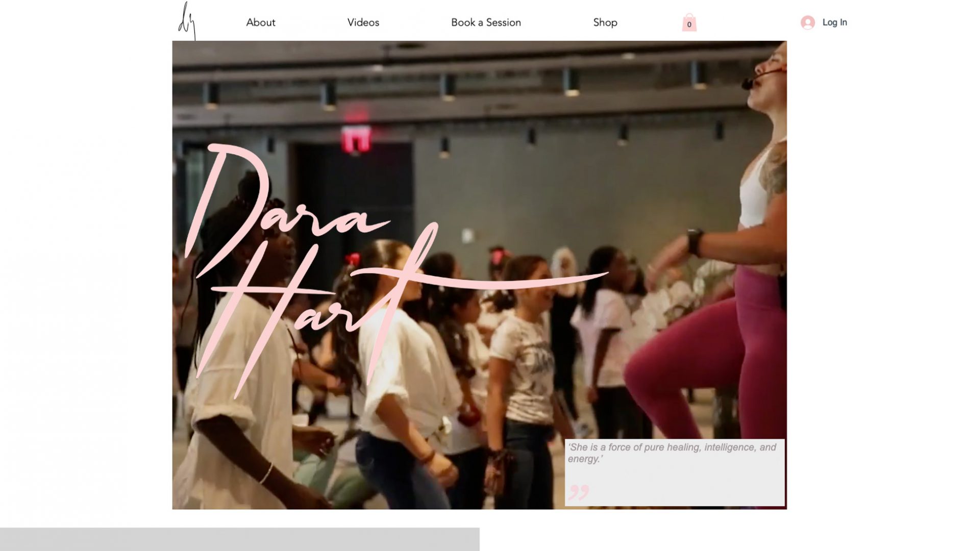 Dara Hart simple website desing for fitness