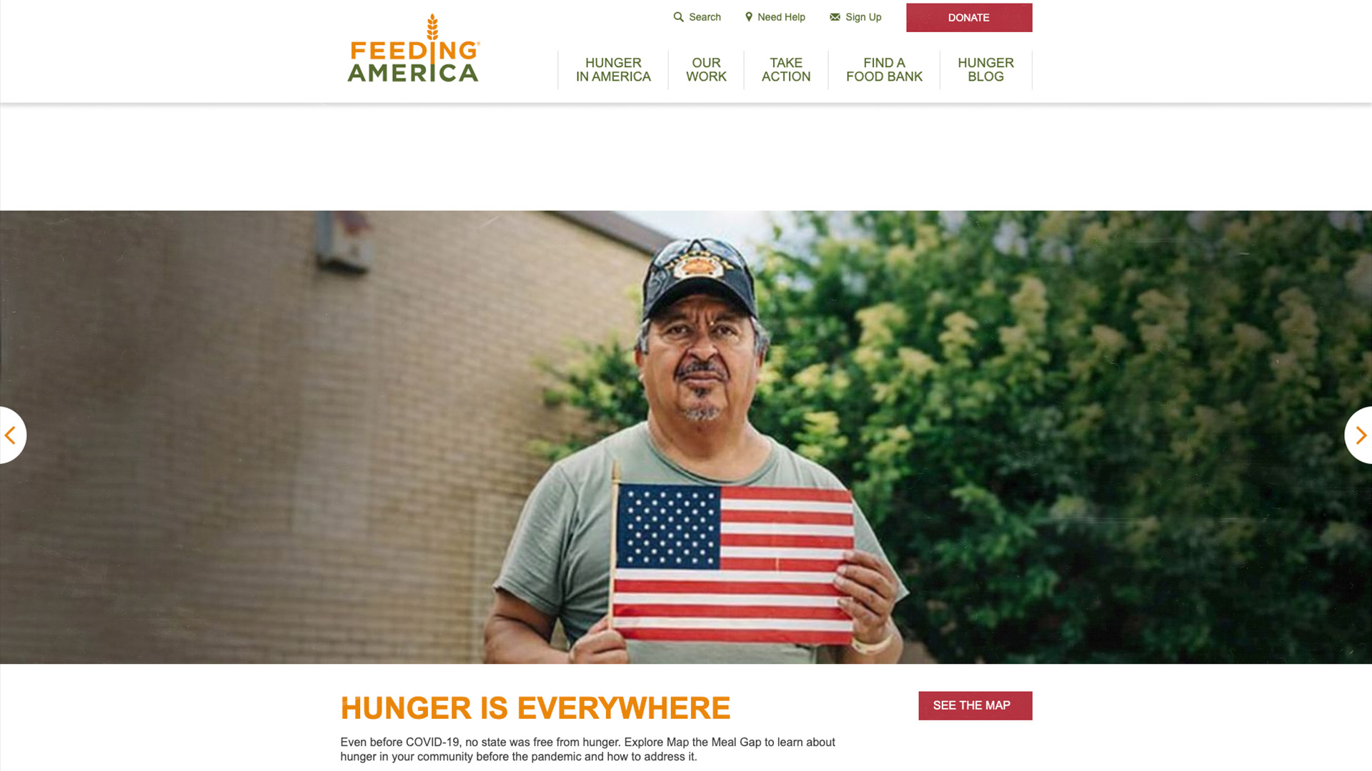 Feeding America website design example