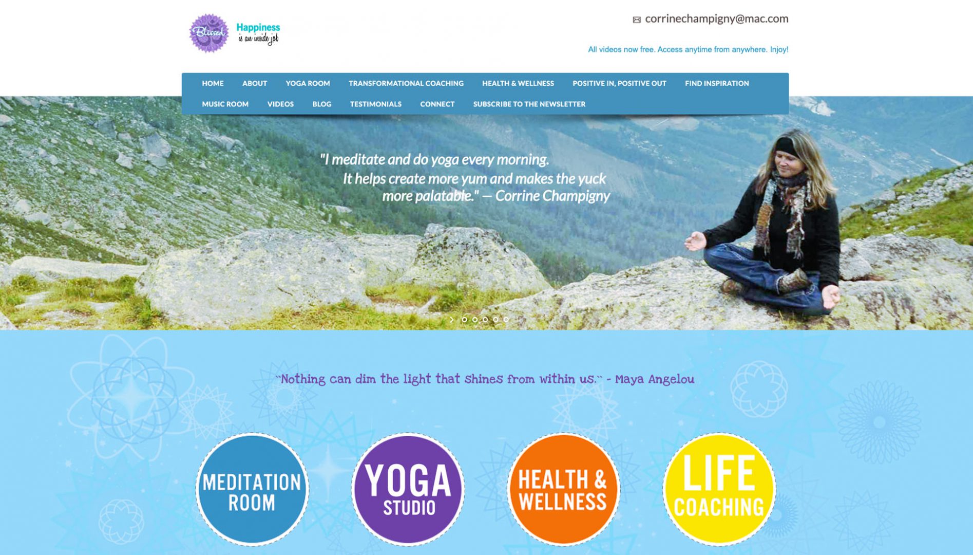 Blissed: yoga and welness website design inspiration