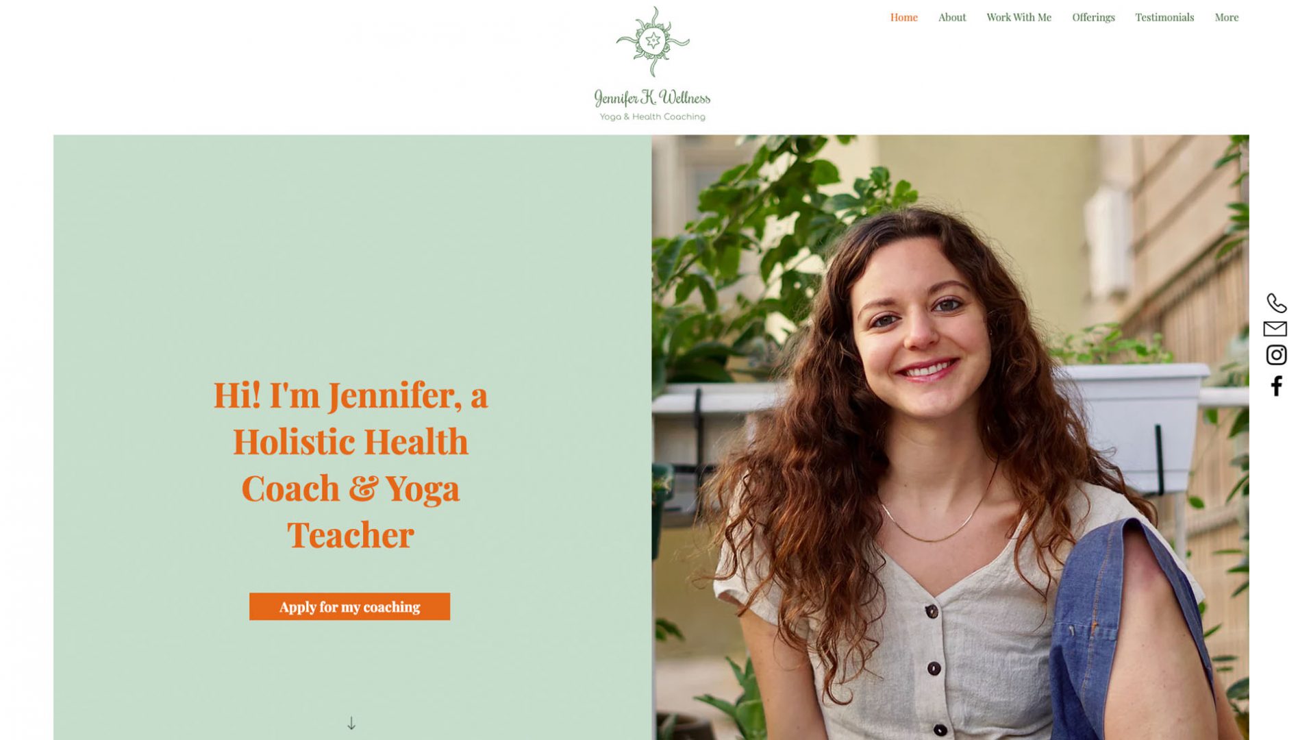 Jennifer K. Wellness: Yoga & health coaching website