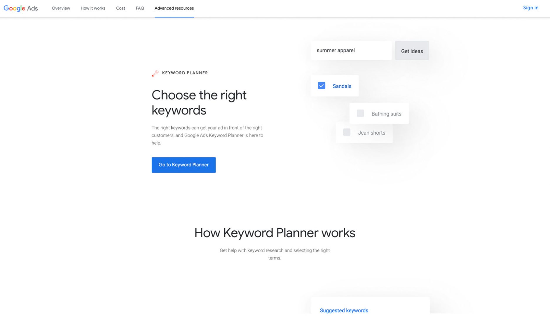 Google Keyword Planner