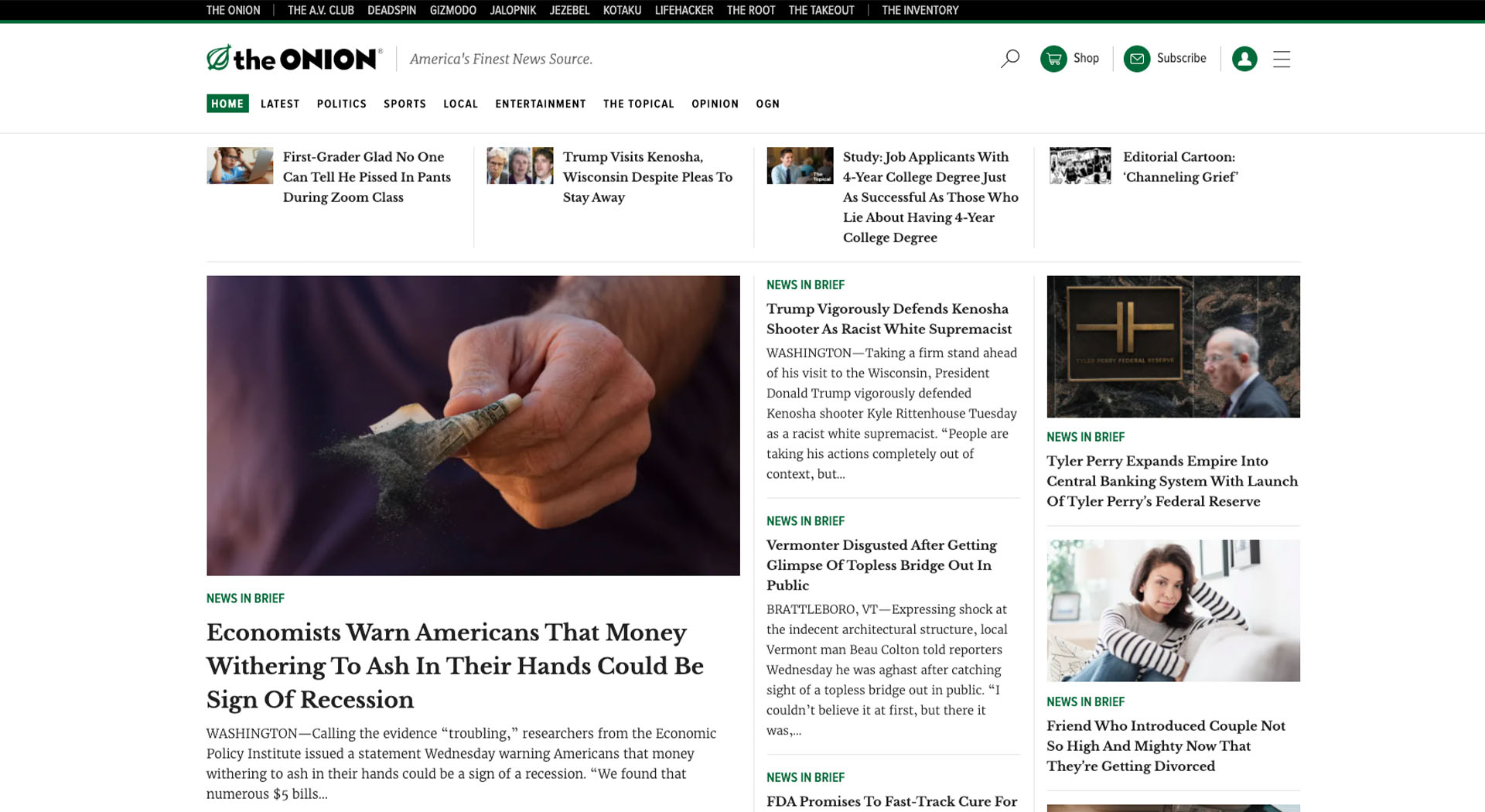 The Onion: funny blog sites