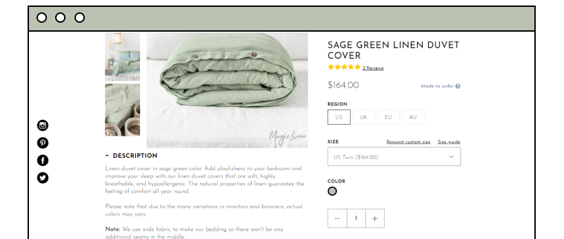 bed linen product description