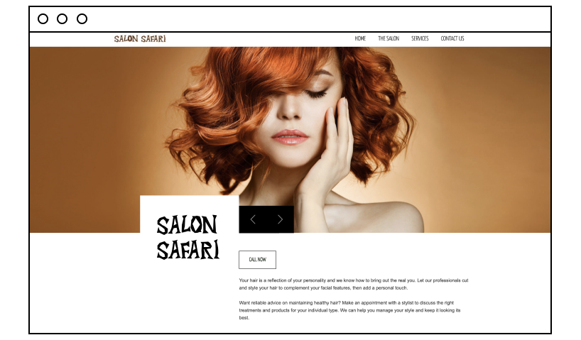 Salon Safari hair salon website