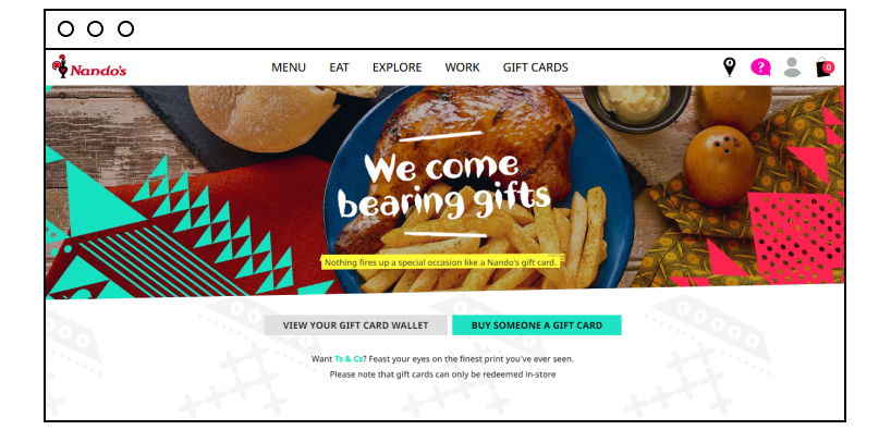 Nandos website