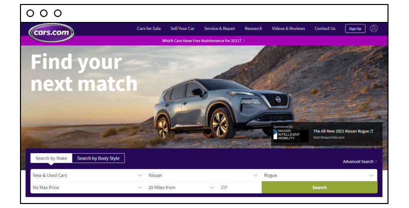 Cars.com website