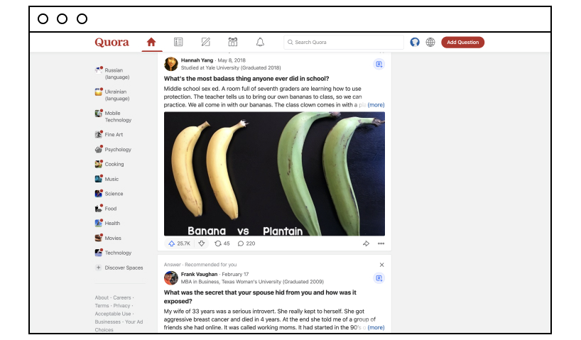 Quora website screenshot
