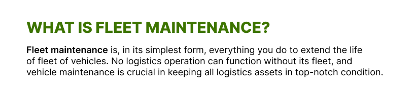 what is fleet maintenance